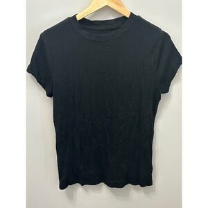 A New Day Black Crew Neck Short Sleeve T Shirt Women's Size Large